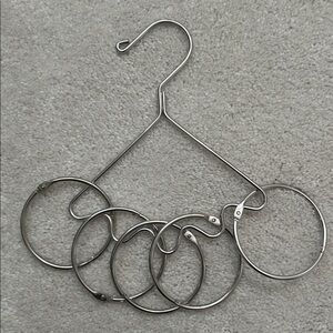 Silver Open Ring Closet Organizer For Scarf, Tie, Belts